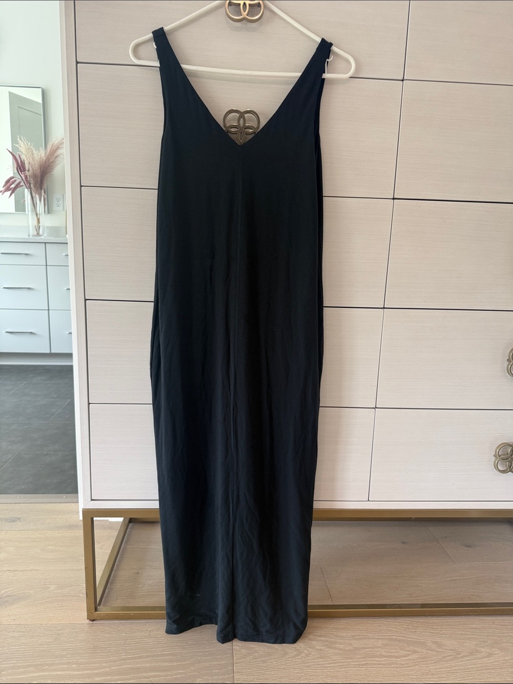 rag & bone Black Midi Slip Dress